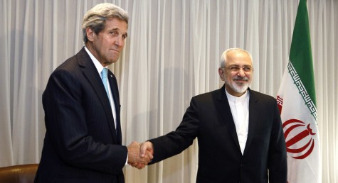 U.S. Secretary of State John Kerry meets with Iranian Foreign Minister Mohammad Javad Zarif.